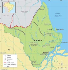 Localização do Estado do Amapá.